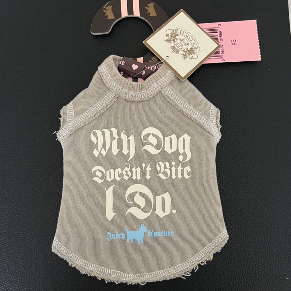 VINTAGE JUICY DOGGY COUTURE Gray Fleece Dog Shirt Sweater RARE NWT